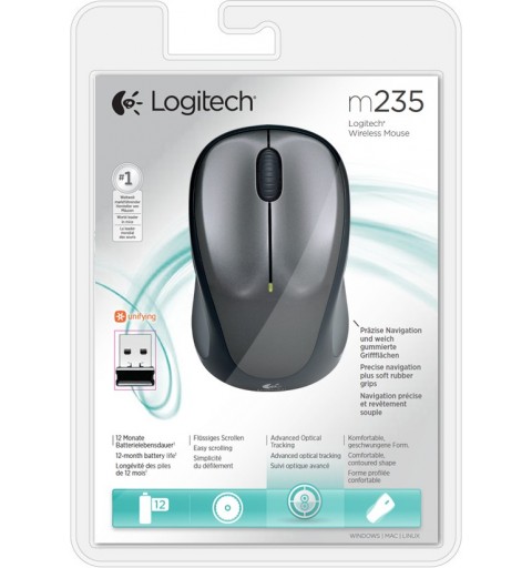 Logitech Wireless M235 mouse Ambidextrous RF Wireless Optical 1000 DPI