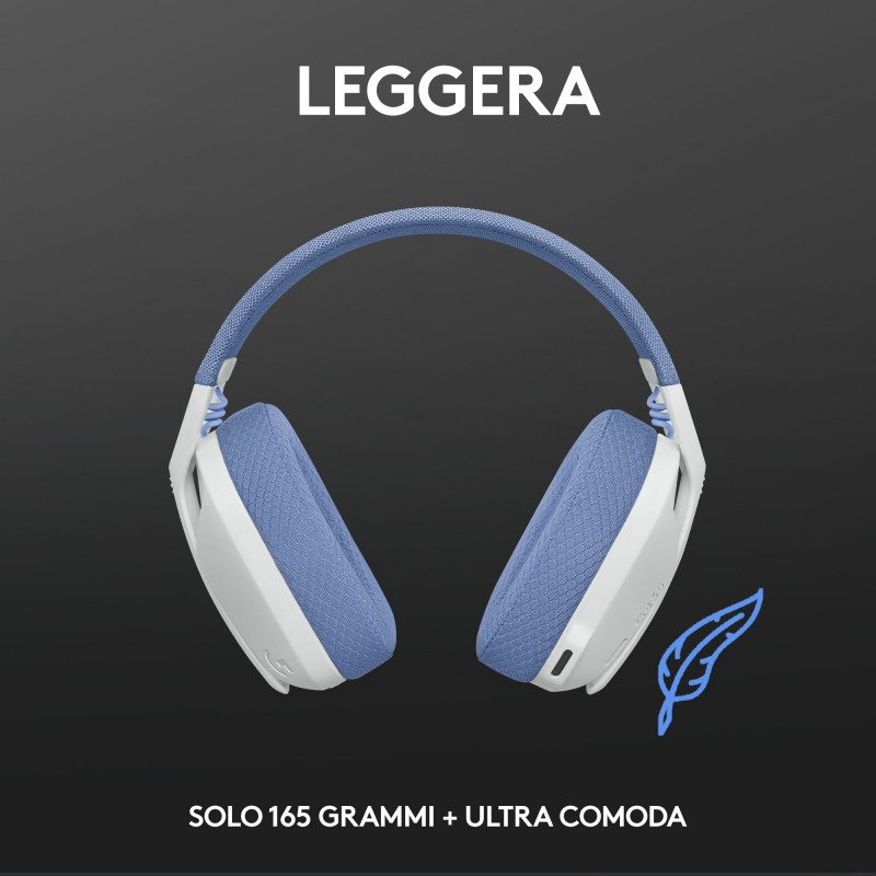 Logitech G G435 LIGHTSPEED Wireless Gaming Headset Auriculares Inalámbrico Diadema Juego Bluetooth Blanco