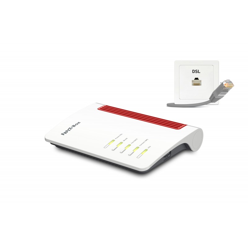 AVM FRITZ!Box 7530 AX routeur sans fil Gigabit Ethernet Bi-bande (2,4 GHz 5 GHz) 5G Rouge, Blanc