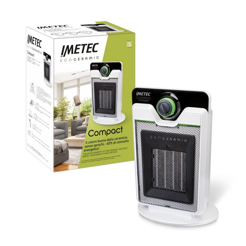 Imetec Compact Interior Negro, Blanco 2000 W Ventilador eléctrico