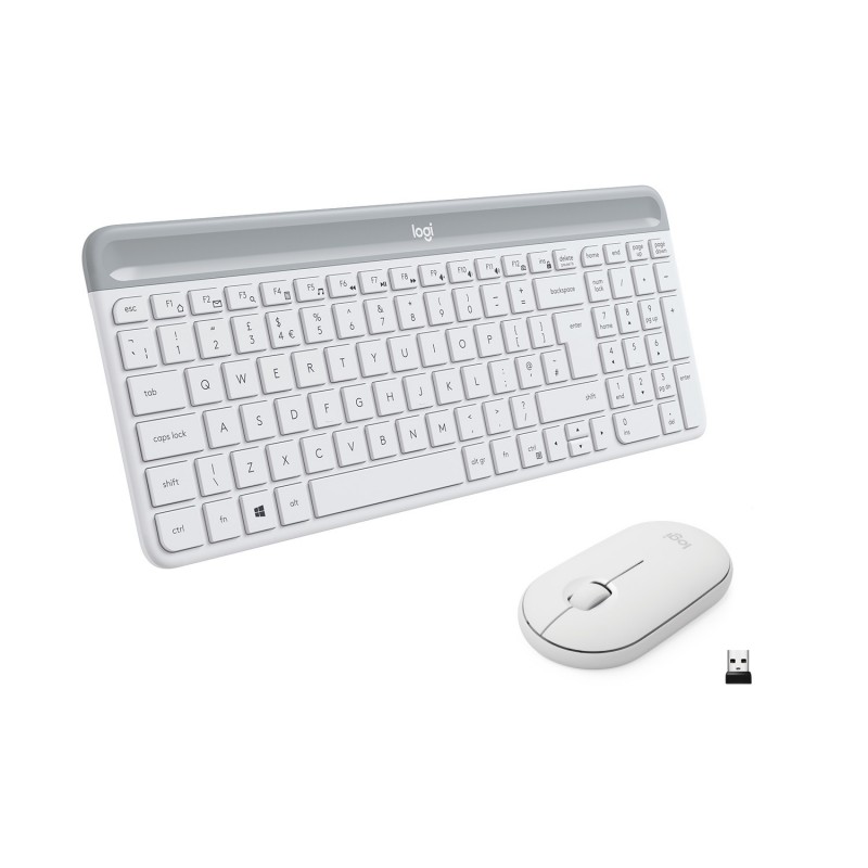 Logitech Slim Wireless Keyboard and Mouse Combo MK470 Tastatur USB QWERTY Italienisch Weiß