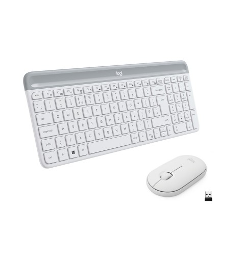 Logitech Slim Wireless and Mouse Combo MK470 keyboard USB QWERTY Italian White