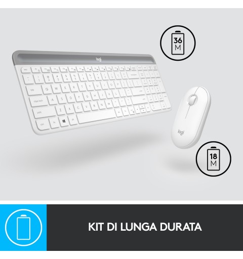 Logitech MK470 Kit Mouse e Tastiera, Layout Italiano Qwerty