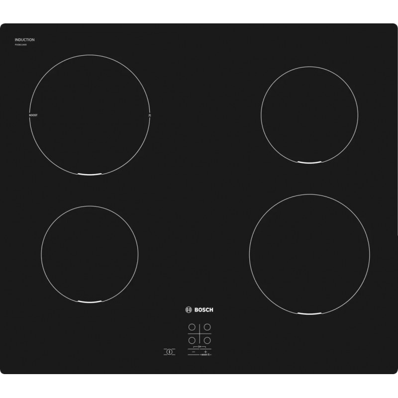 Bosch Serie 2 PUG611AA5E Kochfeld Schwarz Arbeitsplatte 60 cm Zonen-Induktionskochfeld 4 Zone(n)