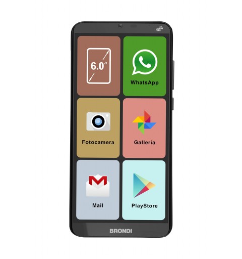 Brondi Smartphone XL 15,2 cm (6") Double SIM Android 11 4G USB Type-C 2 Go 16 Go 2500 mAh Noir