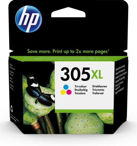 HP Cartucho de tinta Original 305XL de alta capacidad tricolor