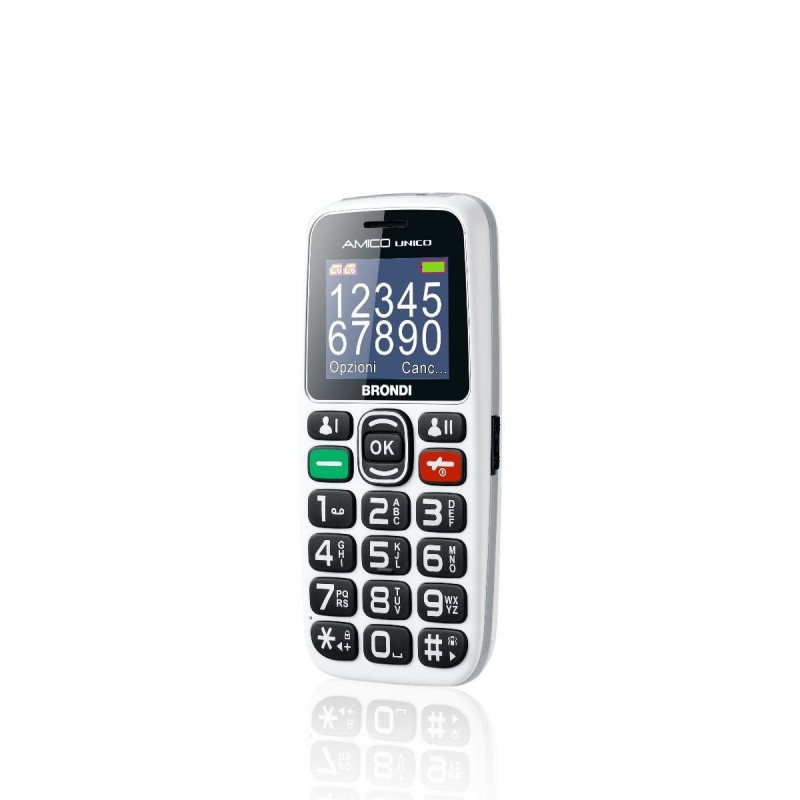 Brondi Amico Unico 4,57 cm (1.8") Noir, Blanc Téléphone d'entrée de gamme