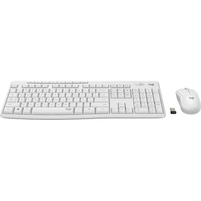 Logitech MK295 Silent Wireless Combo clavier USB QWERTY Italien Blanc