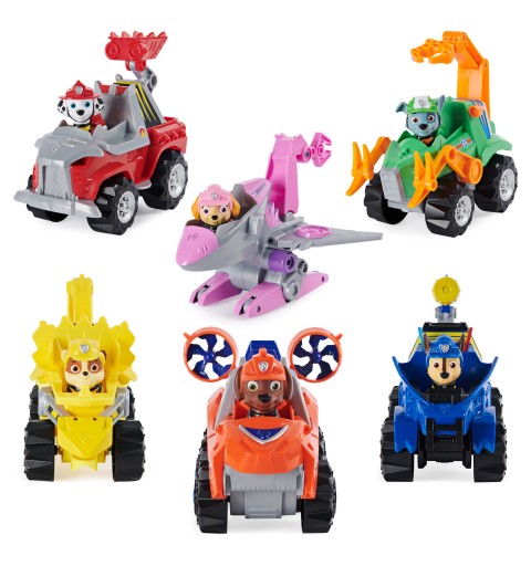 PAW Patrol , Dino Rescue Skye’s Deluxe Rev Up Vehicle with Mystery Dinosaur Figure