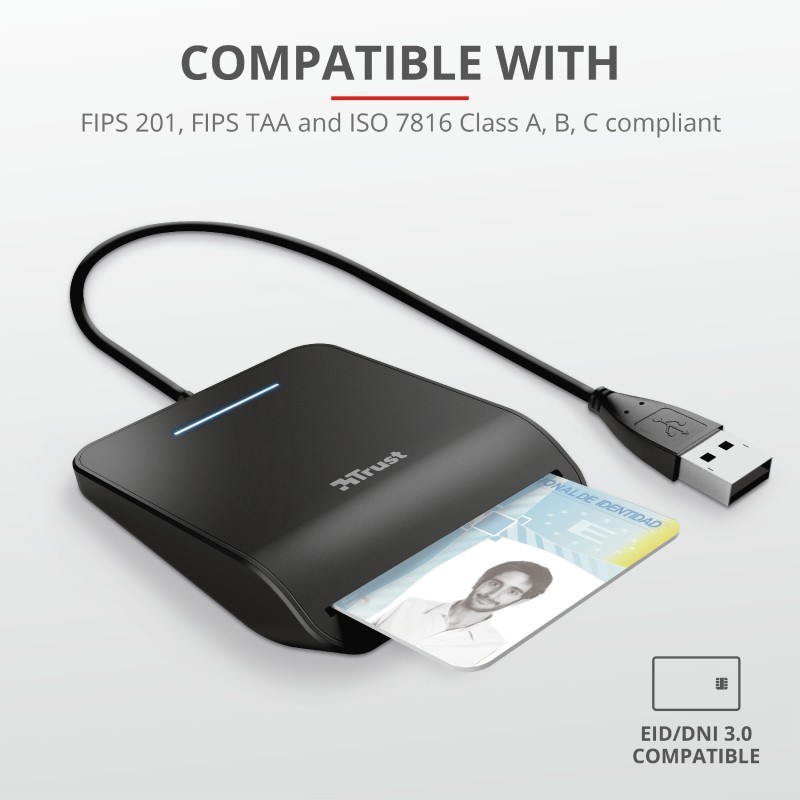 Trust Primo smart card reader Indoor CardBus+USB 2.0 Black