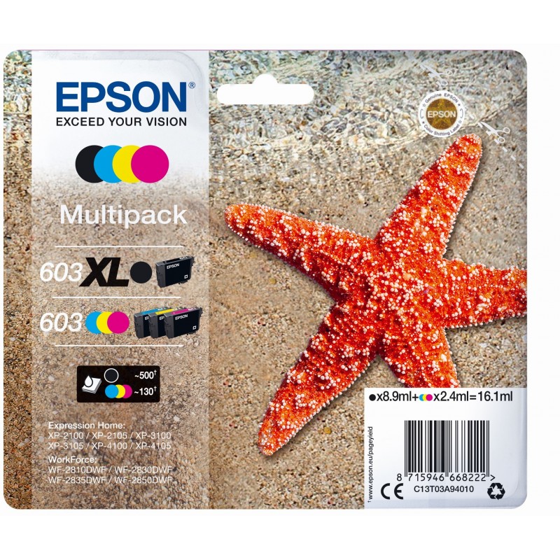 Epson 603 XL Druckerpatrone 1 Stück(e) Original Hohe (XL-) Ausbeute Schwarz, Cyan, Magenta, Gelb