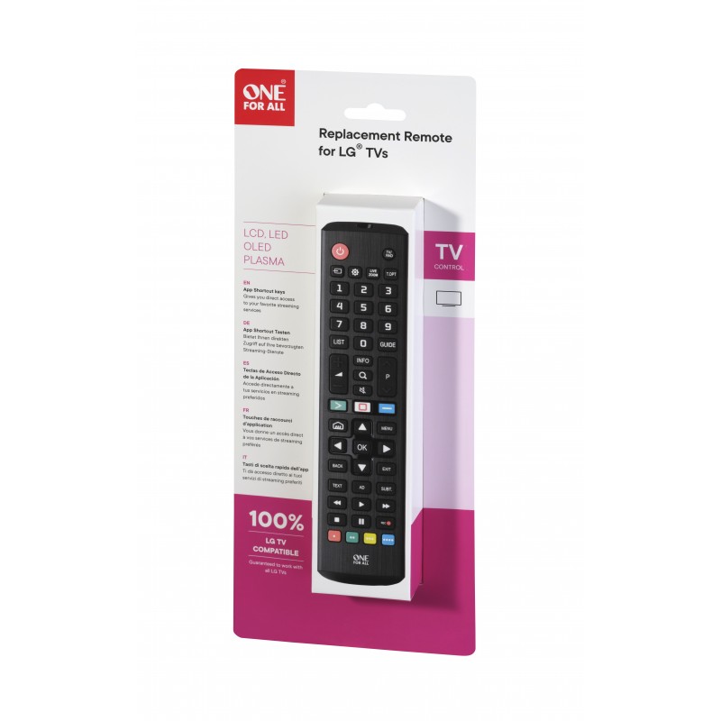 One For All TV Replacement Remotes URC4911 telecomando IR Wireless Pulsanti