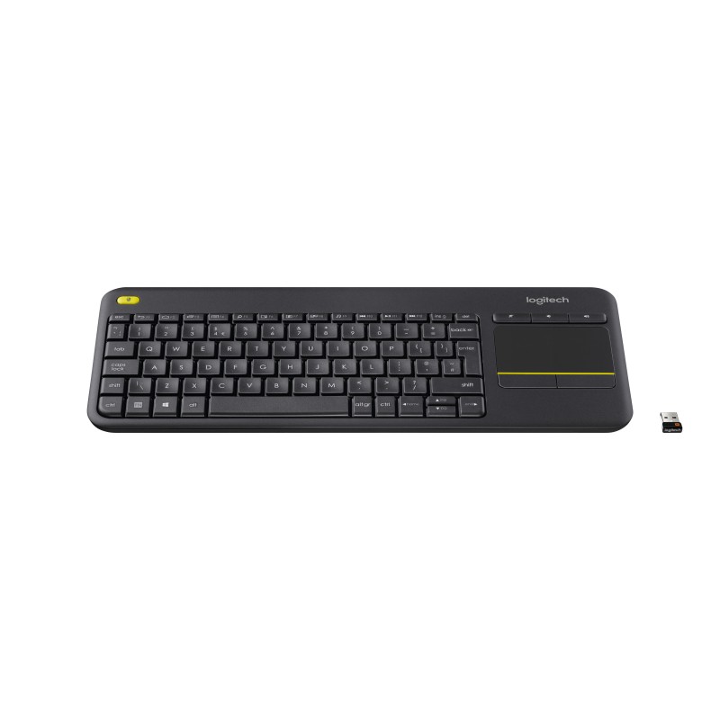 Logitech Wireless Touch Keyboard K400 Plus clavier RF sans fil QWERTY Italien Noir