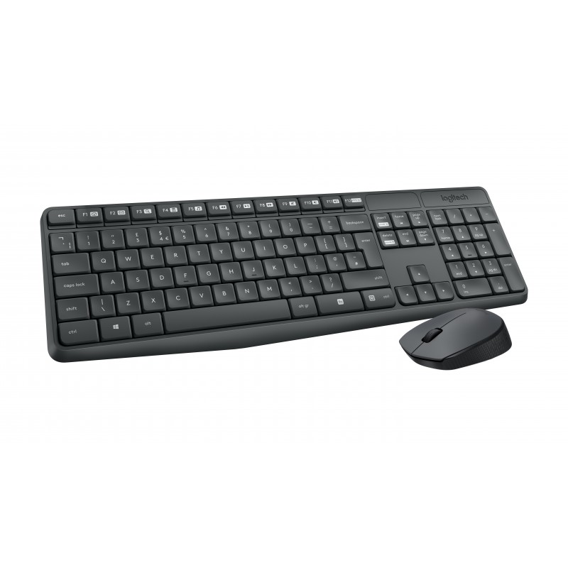 Logitech MK235 Wireless Keyboard and Mouse Combo clavier USB QWERTY Italien Gris