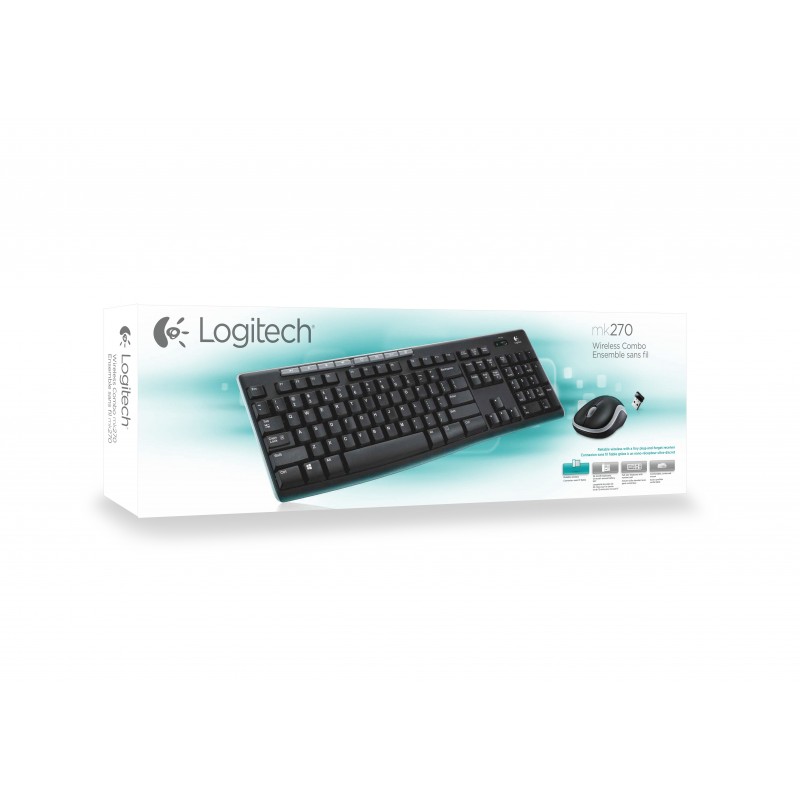 Logitech Wireless Combo MK270 clavier USB QWERTY Italien Noir