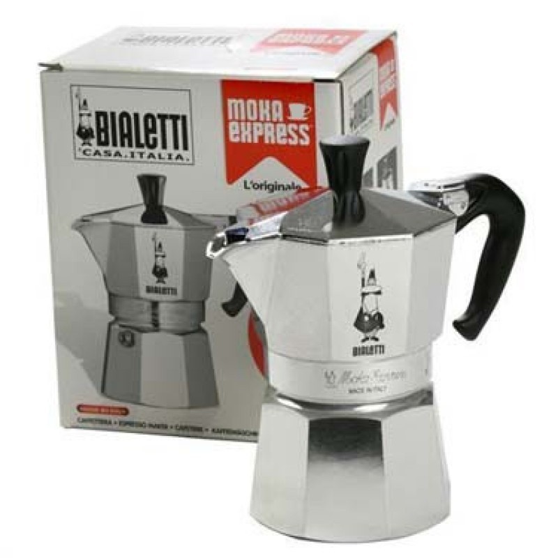 Bialetti Moka Express Cafetière à moka 0,775 L Aluminium, Noir