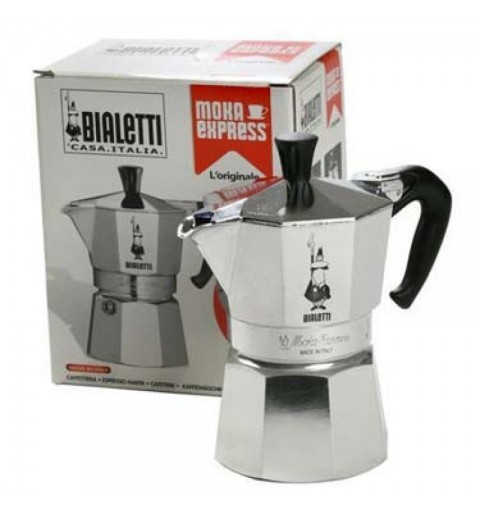 Bialetti Moka Express Cafetière à moka 0,775 L Aluminium, Noir