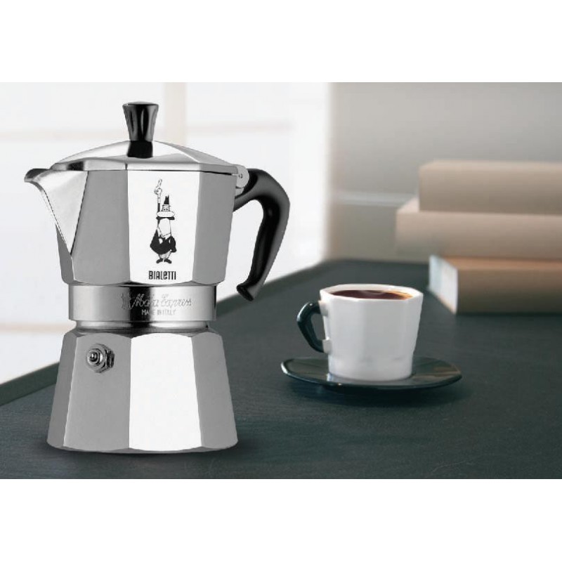 Bialetti Moka Express Cafetière à moka 0,775 L Aluminium, Noir