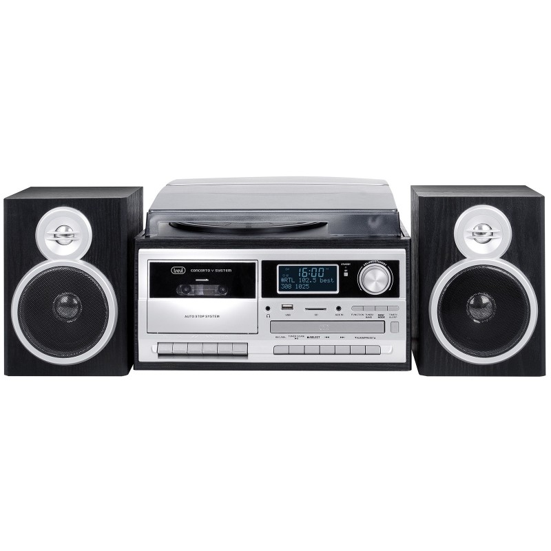 Trevi TT 1072 Tocadiscos de tracción directa Negro, Plata