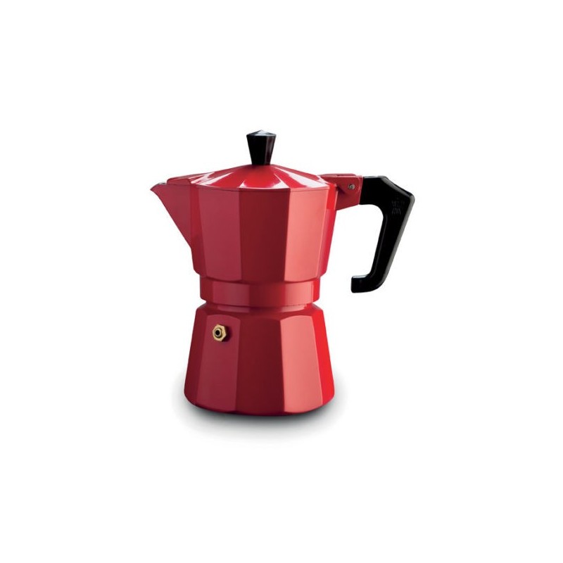 PEZZETTI Italexpress Cafetière à moka 0,15 L Noir, Rouge