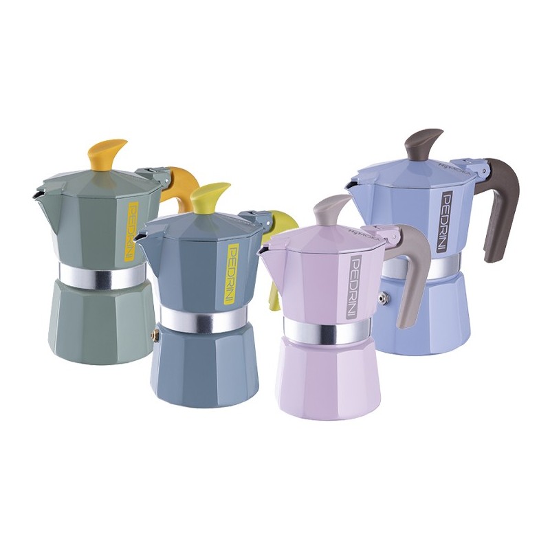 Pedrini MyMoka Mix Moka pot Blue, Green, Pink