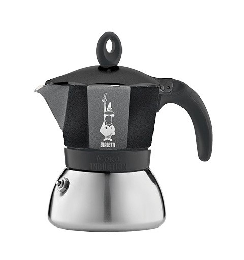 Bialetti Moka Induktion Cafetière à moka 1,4 L Noir, Argent