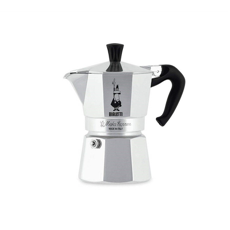 Bialetti Moka Express Cafetière à moka 0,06 L Aluminium, Noir