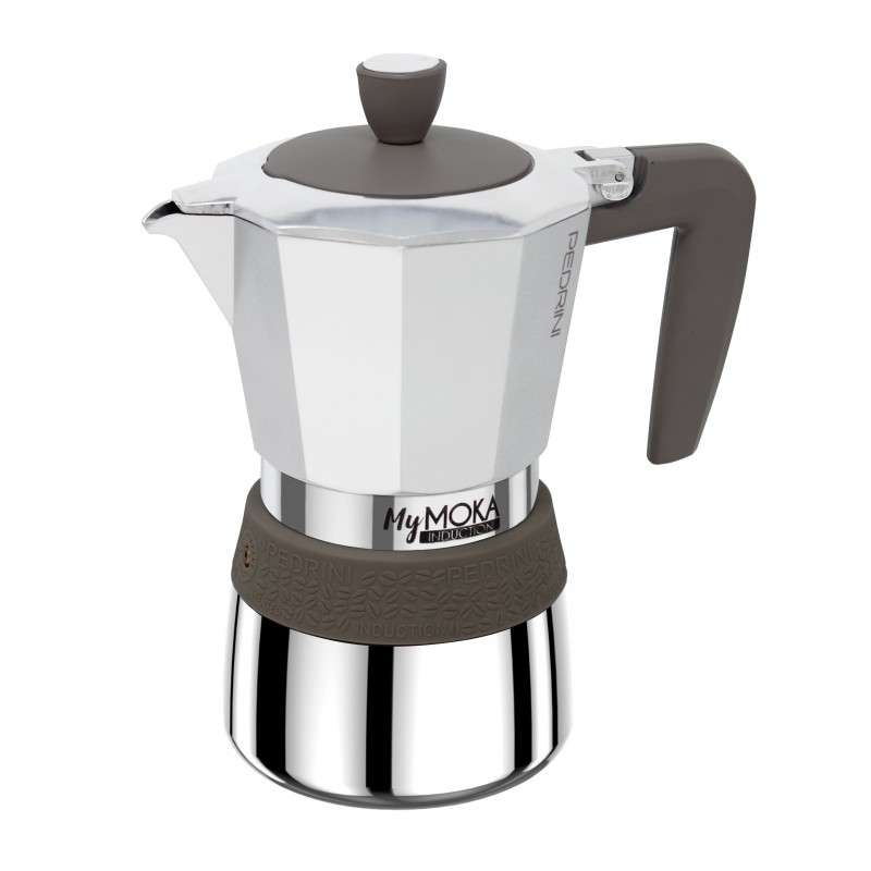 Pedrini MyMoka induction Moka pot Brown, Stainless steel