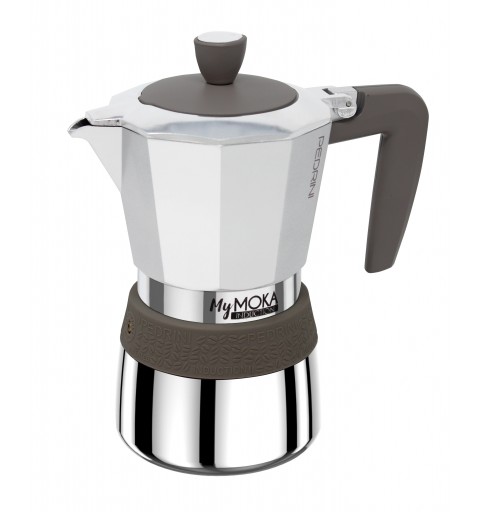 Pedrini MyMoka induction Moka pot Brown, Stainless steel