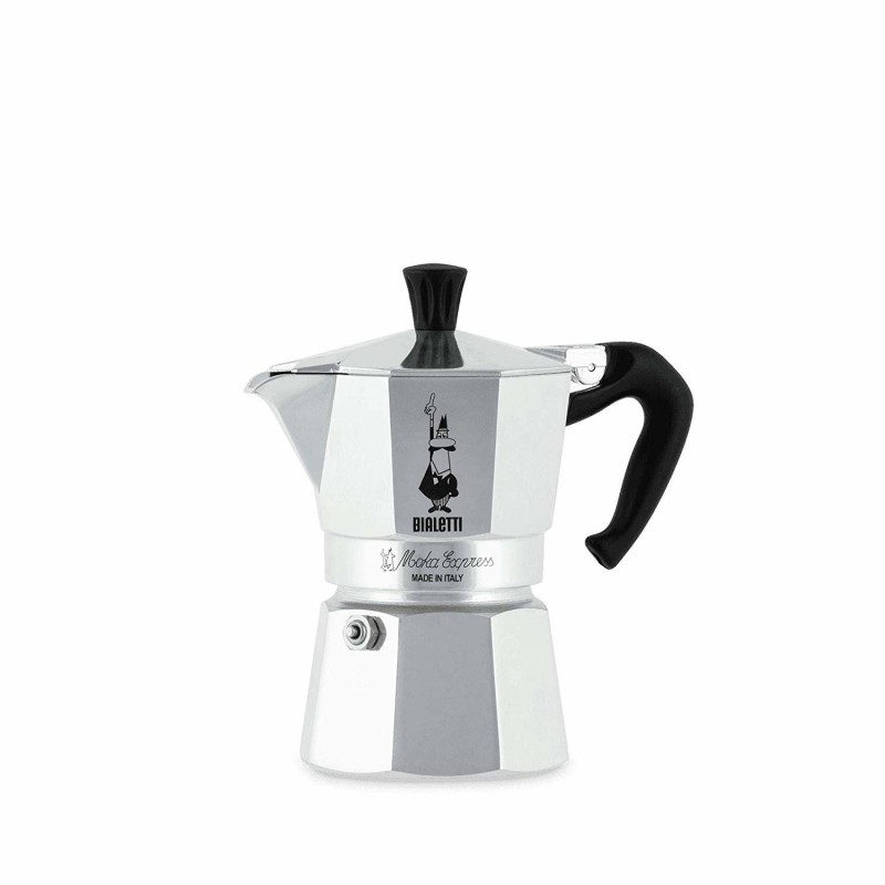 Bialetti Moka Express Cafetière à moka 0,2 L Aluminium, Noir