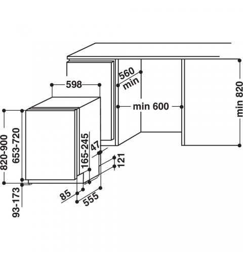 Whirlpool WIC 3C26 F Semi-intégré 14 couverts E