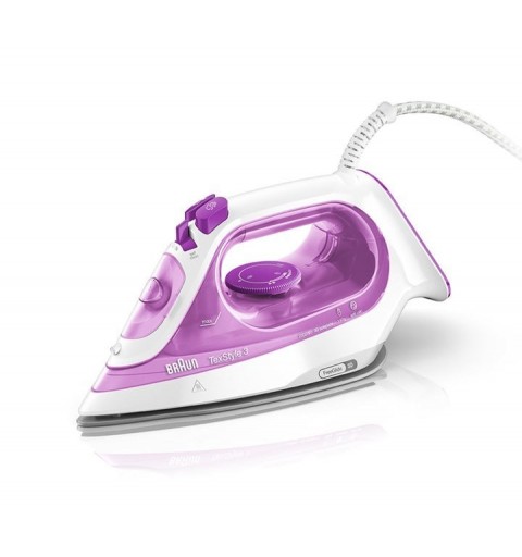 Braun TexStyle 3 SI 3030 Fer à repasser à sec ou à vapeur Semelle céramique Ultraglide 2300 W Rose