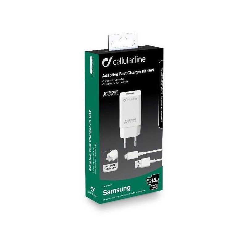 Cellularline ACHSMKIT15WMUSBW cargador de dispositivo móvil Blanco Interior