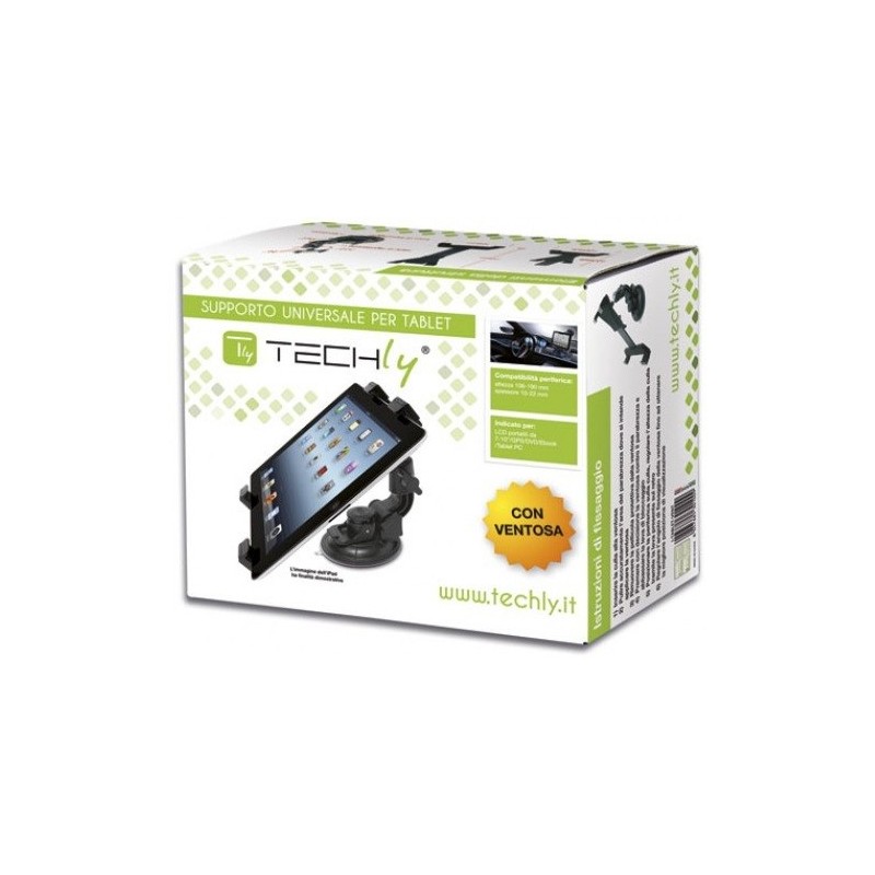 Techly I-TABLET-VENT Support pour GPS Voiture Passif Noir