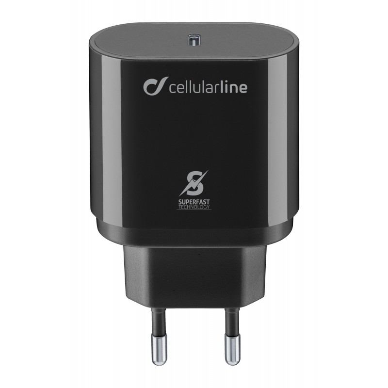 Cellularline ACHSMUSBCPD25WK mobile device charger Black Indoor