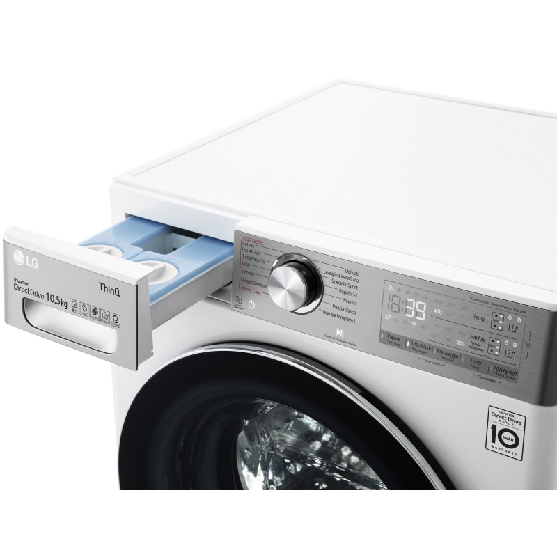 LG F6WV910P2EA washing machine Front-load 10.5 kg 1600 RPM A White