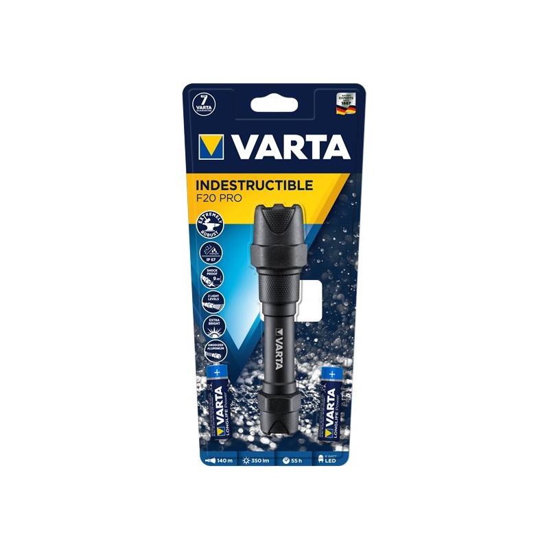 Varta INDESTRUCTIBLE F20 PRO Black Hand flashlight LED