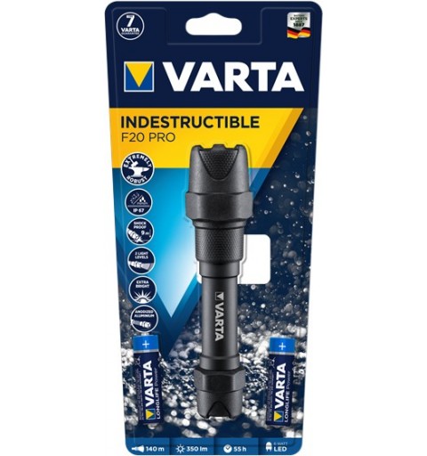 Varta INDESTRUCTIBLE F20 PRO Black Hand flashlight LED