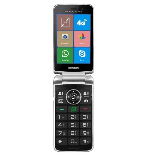 Brondi Amico Flip 4G+ 8.89 cm (3.5") 136 g Black, Silver Feature phone