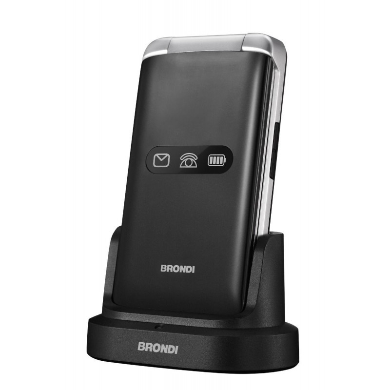 Brondi Amico Flip 4G+ 8,89 cm (3.5 Zoll) 136 g Schwarz, Silber Funktionstelefon