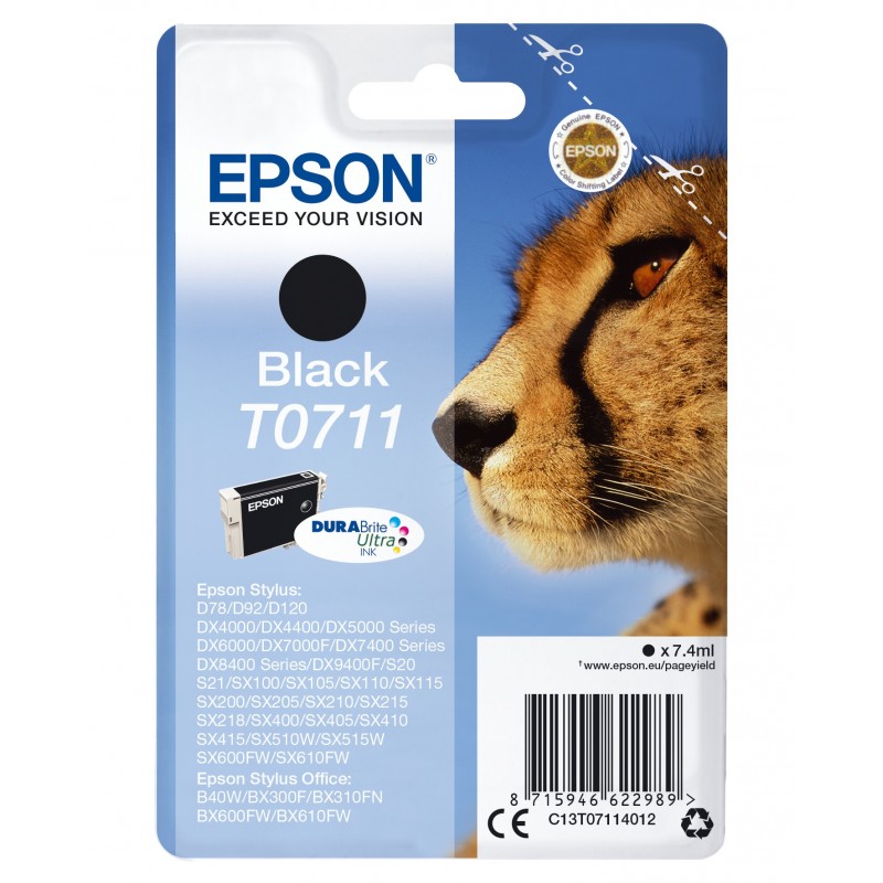 Epson Cartucho T0711 negro (etiqueta RF)