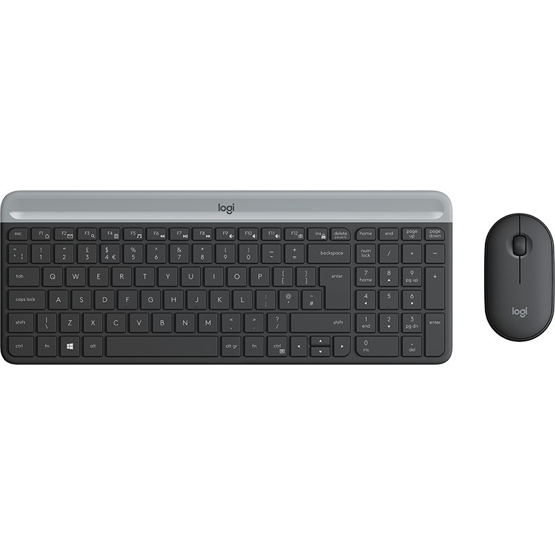 Logitech Slim Wireless Keyboard and Mouse Combo MK470 Tastatur USB QWERTY Italienisch Graphit