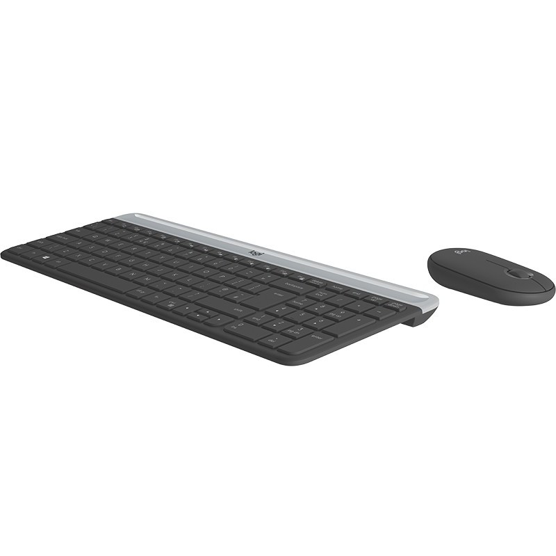 Logitech Slim Wireless Keyboard and Mouse Combo MK470 Tastatur USB QWERTY Italienisch Graphit