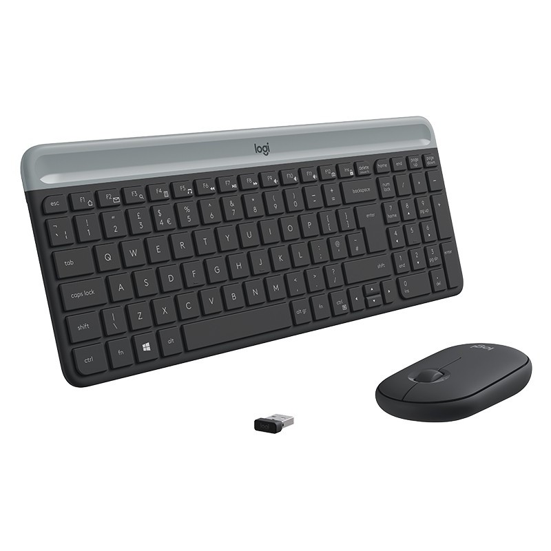 Logitech Slim Wireless Keyboard and Mouse Combo MK470 clavier USB QWERTY Italien Graphite