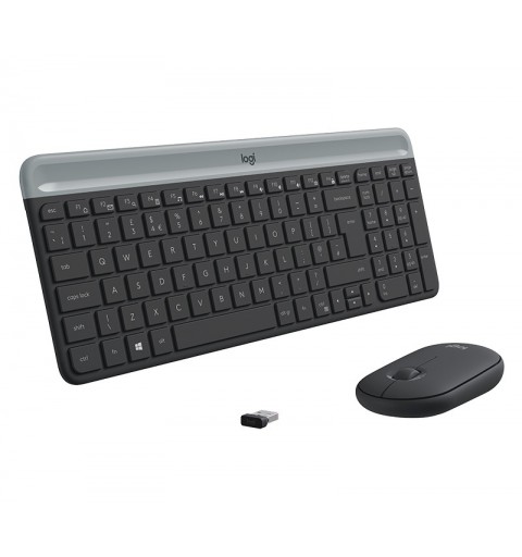 Logitech Slim Wireless Keyboard and Mouse Combo MK470 clavier USB QWERTY Italien Graphite