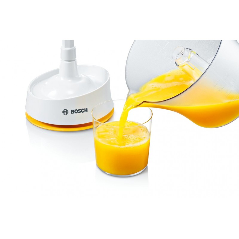 Bosch MCP3000N juice maker Hand juicer 25 W White, Yellow