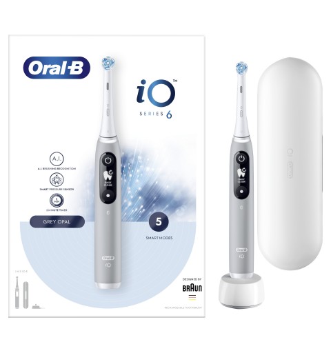 Oral-B iO - 6 - Spazzolino Elettrico Grigio Designed By Braun