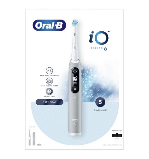 Oral-B iO - 6 - Spazzolino Elettrico Grigio Designed By Braun