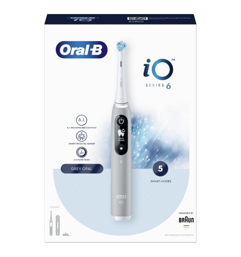 Oral-B iO - 6 - Spazzolino Elettrico Grigio Designed By Braun