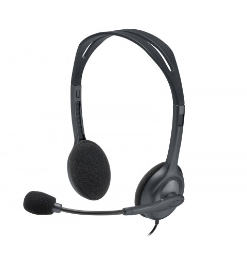 Logitech Stereo Headset H110 Kopfhörer Verkabelt Kopfband Büro Callcenter Grau